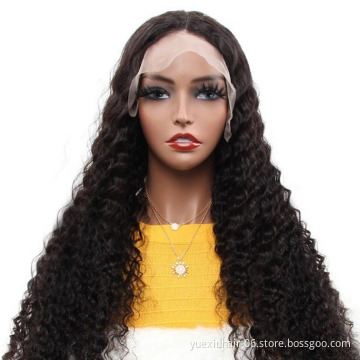 Deep Wave 13x4 Transparent Lace Wig Wholesale Brazilian Hair HD Lace Front Wig,Virgin Cuticle Aligned Human Hair Full Lace Wig